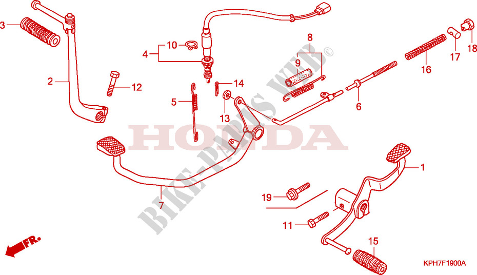 KICK STARTER ARM   BRAKE PEDAL   GEAR LEVER for Honda INNOVA 125 2004