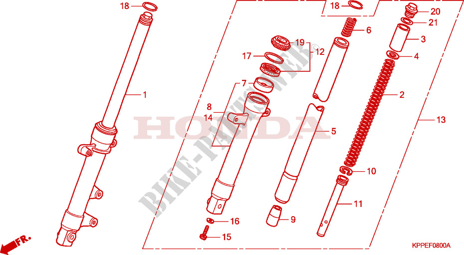 Gabel Standrohr Telegabel Gabelrohr Fork Tube Original Neu Honda CBR 125 JC 50 