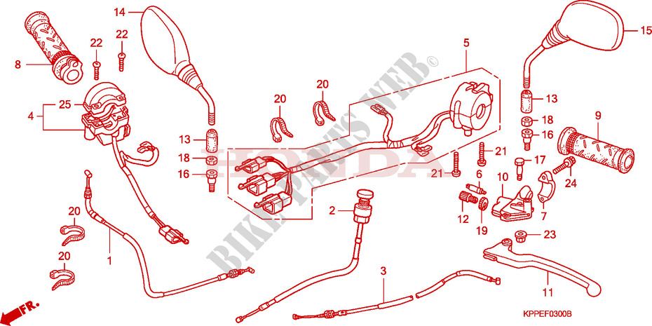 HANDLE LEVER/SWITCH/CABLE  for Honda CBR 125 2008