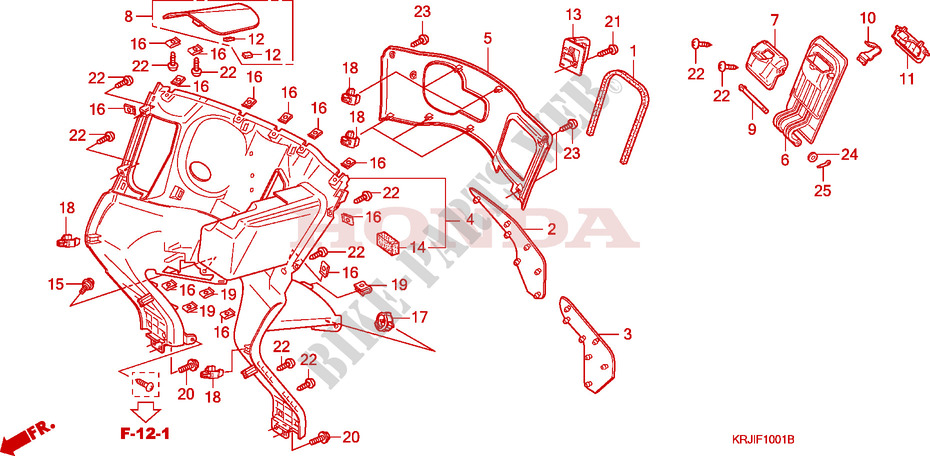 LEG SHIELD (FES1257/A7)(FES1507/A7) for Honda S WING 150 FES 2007