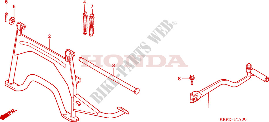 MAIN STAND   KICK STARTER ARM for Honda SCV 100 LEAD 2005