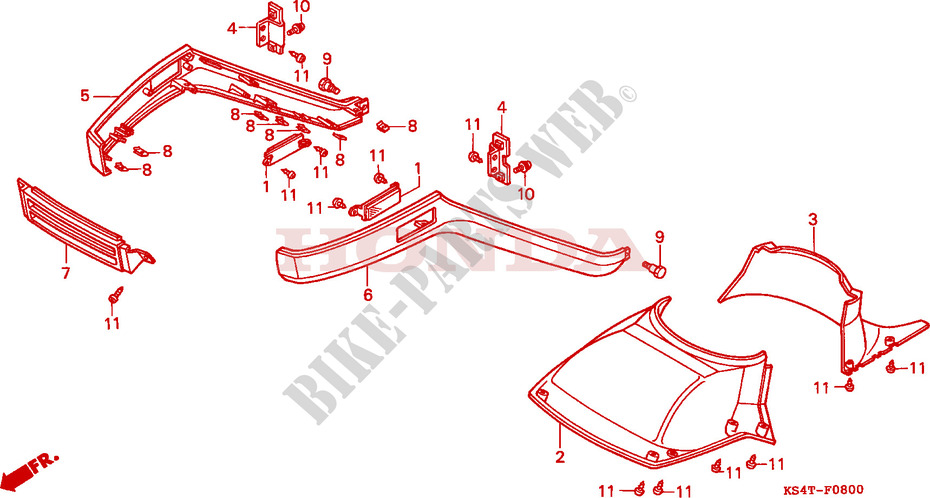 FRONT UNDER COVER   FRONT FENDER for Honda SPAZIO 250 1996