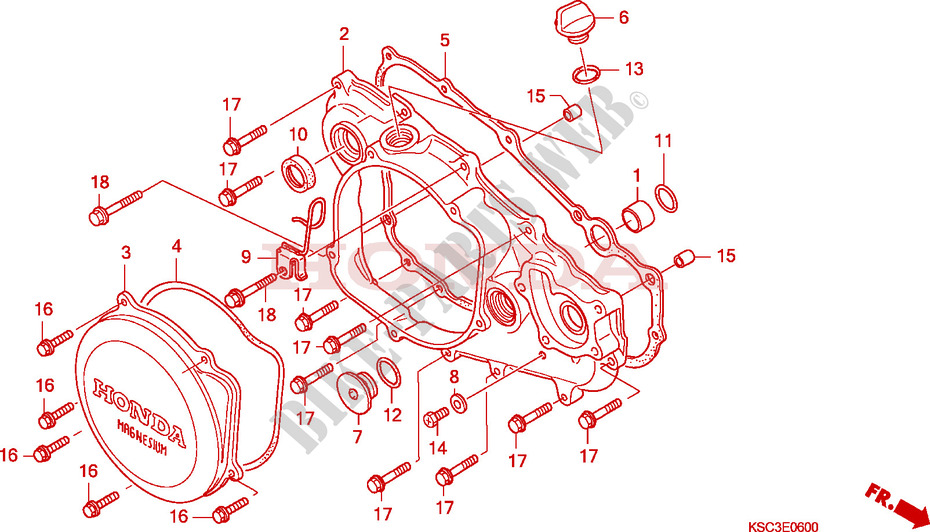 RIGHT CRANKCASE COVER for Honda CRF 250 X 2004