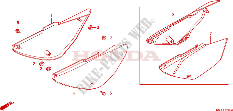 SIDE COVERS for Honda CRF 80 2011