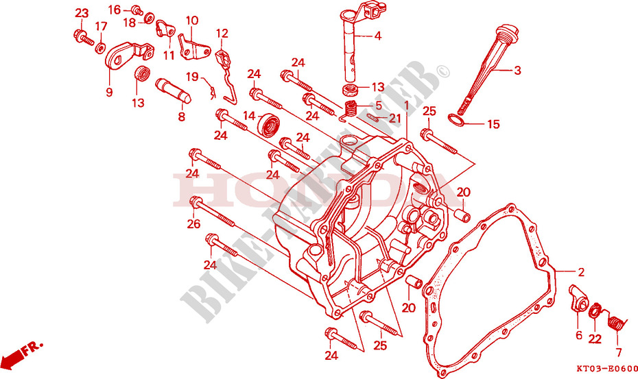 RIGHT CRANKCASE COVER for Honda XR 200 R 1995