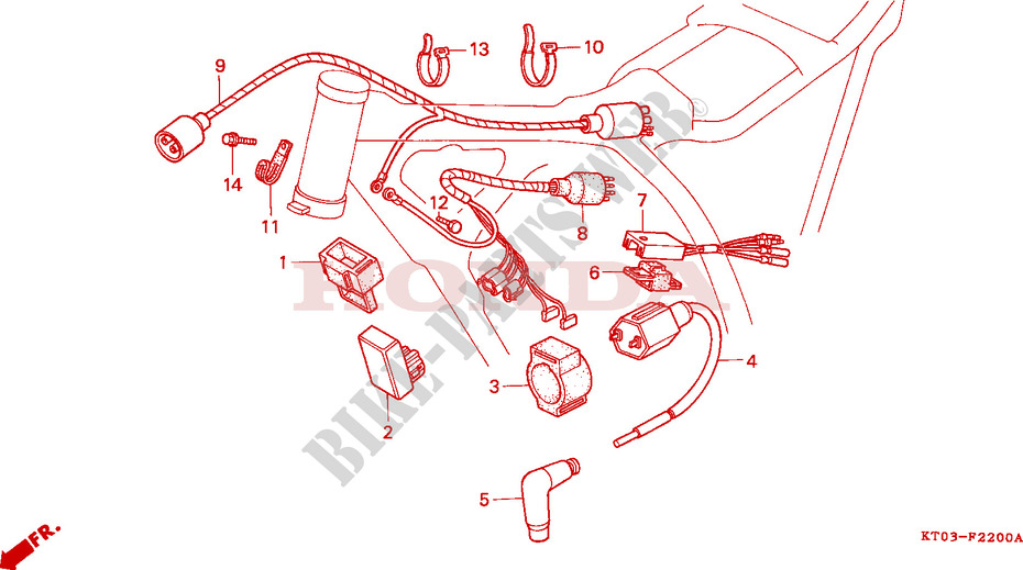 WIRE HARNESS   IGNITION COIL for Honda XR 200 R 2000