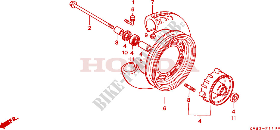 FRONT WHEEL for Honda CH 125 SPACY 1996