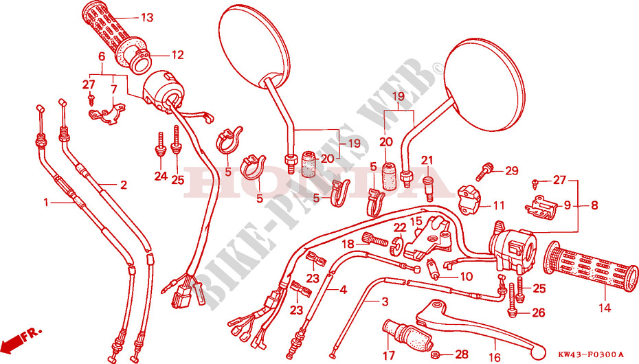LEVER   SWITCH   CABLE for Honda CD 250 1988