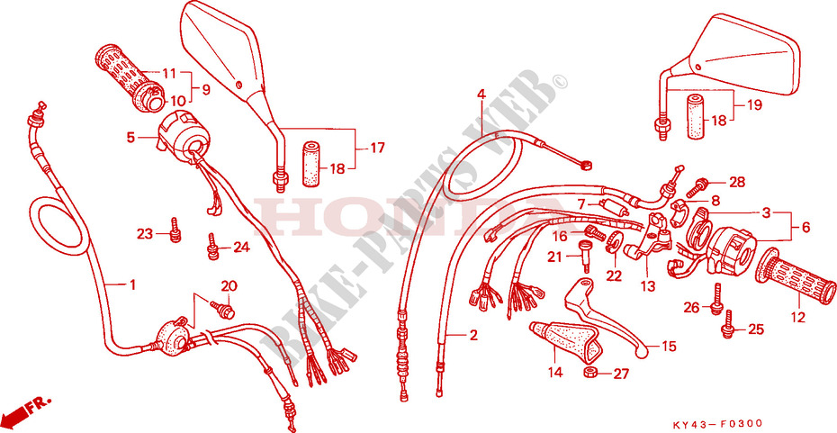 LEVER   SWITCH   CABLE for Honda NSR 125 R 1992