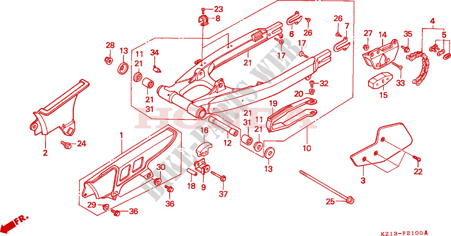 SWINGARM   CHAIN CASE for Honda XR 250 R 1994