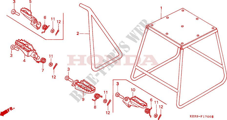STAND   FOOT REST for Honda CR 250 R 1993
