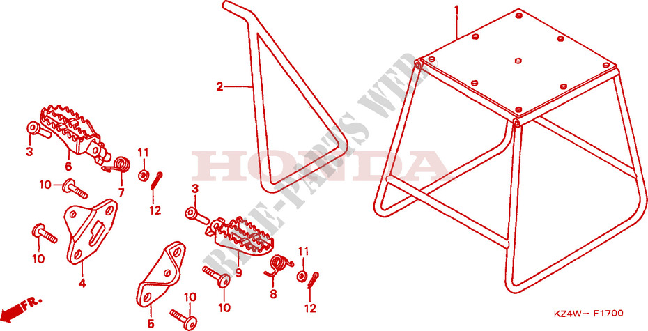 STAND   FOOT REST for Honda CR 125 R 1998