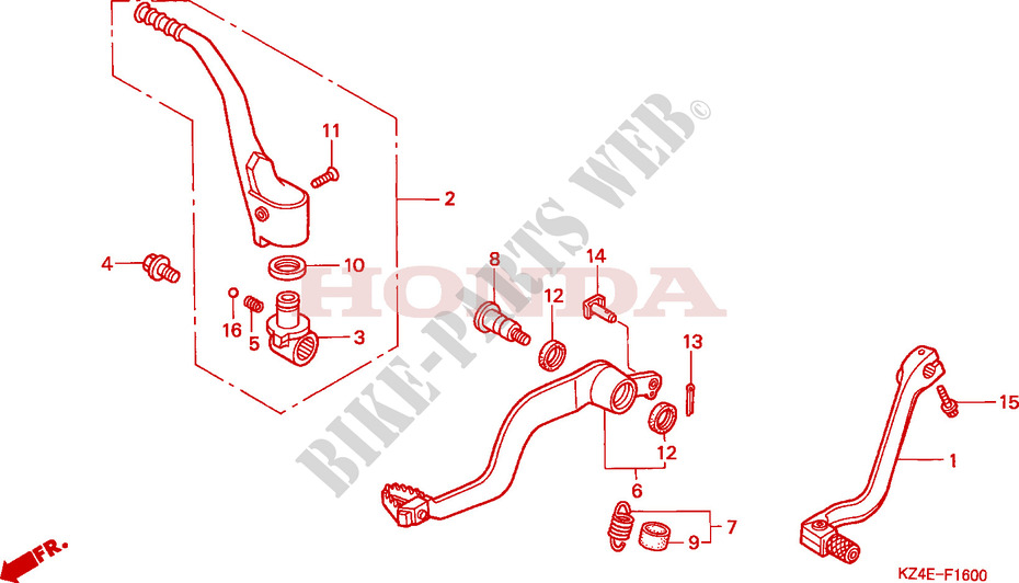 KICK STARTER ARM   BRAKE PEDAL   GEAR LEVER for Honda CR 125 R 2001