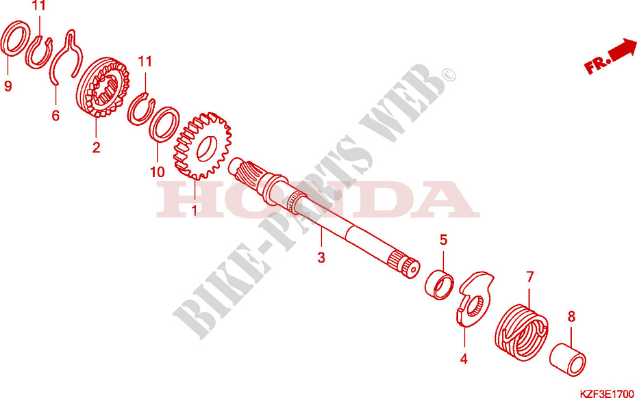 KICKSTARTER AXLE for Honda INNOVA 125 2012