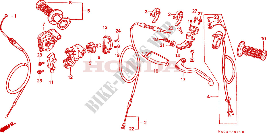 LEVER   SWITCH   CABLE for Honda CR 500 R 2001