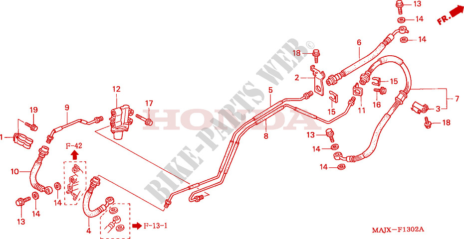 BRAKE CONTROL VALVE for Honda ST 1100 ABS 2002
