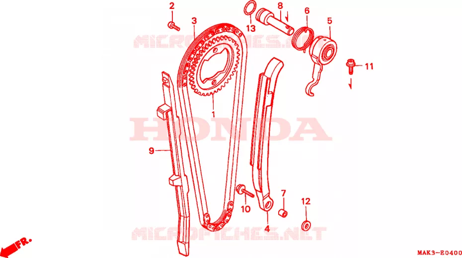 CAM CHAIN - TENSIONER Honda MOTO 650 SLR 1997  SLR650V