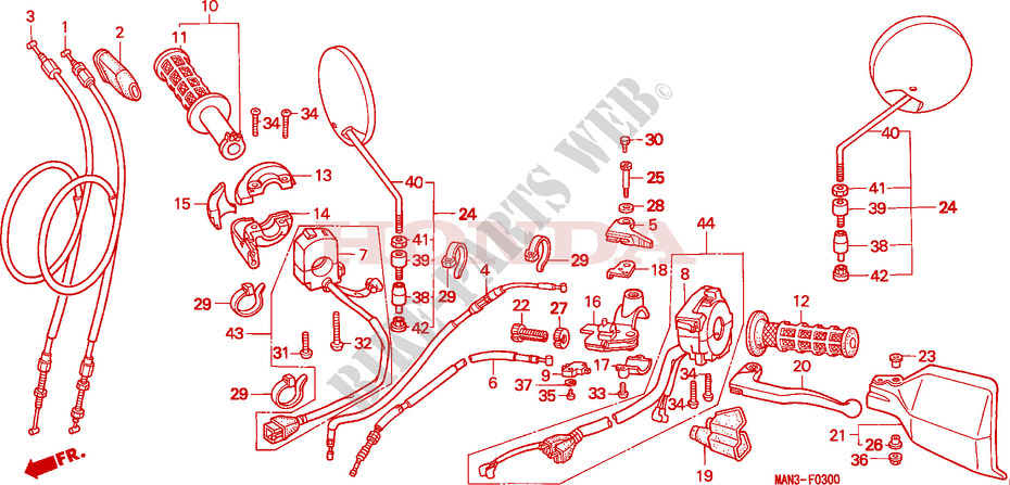 LEVER   SWITCH   CABLE for Honda DOMINATOR 650 1995
