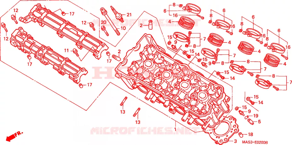 CYLINDER HEAD Honda MOTO 900 CBR 1998  CBR900RRW