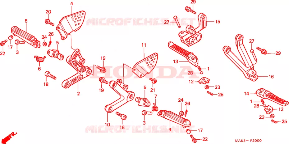 FOOTREST Honda MOTO 900 CBR 1999  CBR900RRX