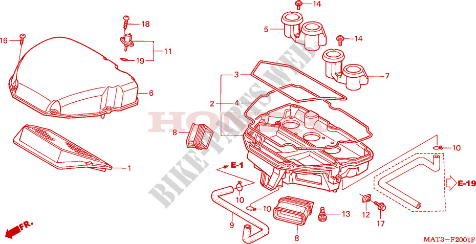 AIR CLEANER (X/Y/1/2/3/4) for Honda CBR 1100 SUPER BLACKBIRD 2002