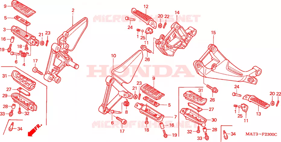 FOOTREST Honda MOTO 1100 CBR 1998  CBR1100XXW