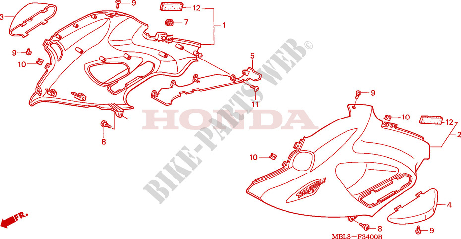 FRONT SIDE COWL for Honda DEAUVILLE 650 1999