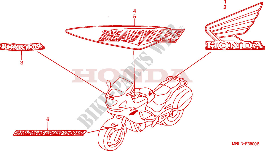 STICKERS for Honda DEAUVILLE 650 1999