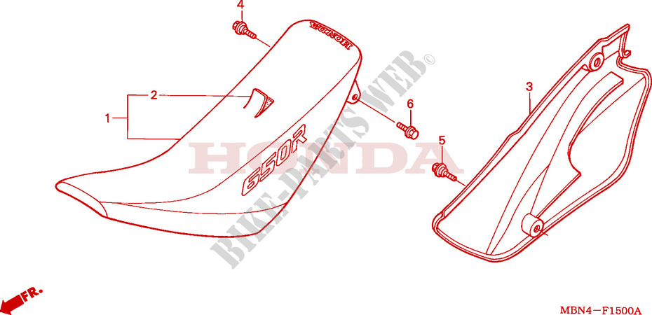 SEAT   RIGHT SIDE COVER for Honda XR 650 2003