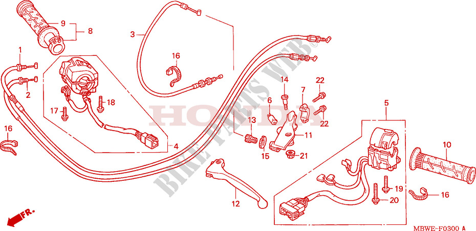 LEVER   SWITCH   CABLE for Honda CBR 600 F4 2002