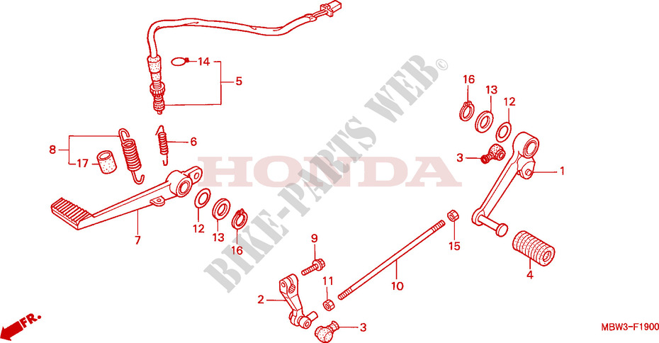 BRAKE PEDAL for Honda CBR 600 34HP 2000