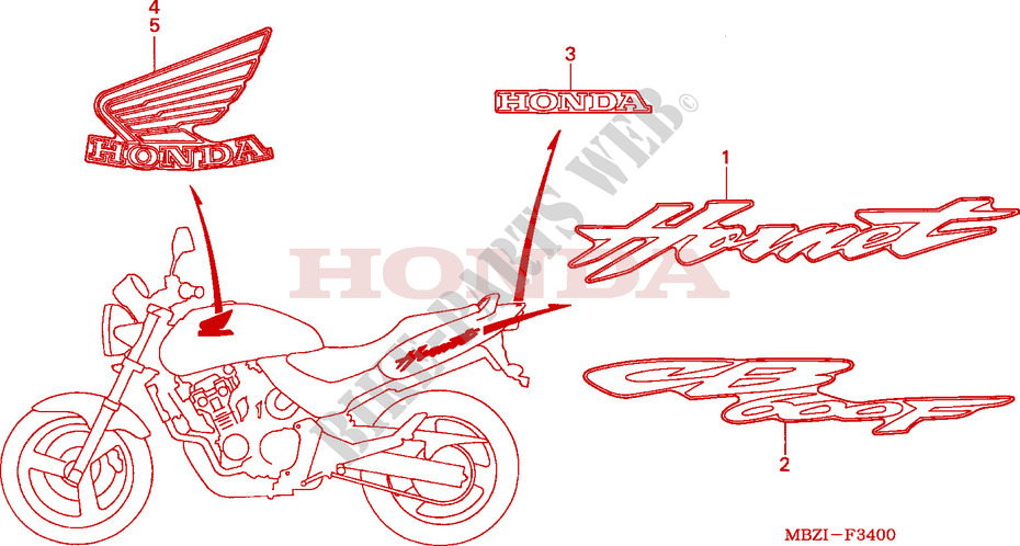 MARK (CB600F2) for Honda CB 600 F HORNET 34HP 2002