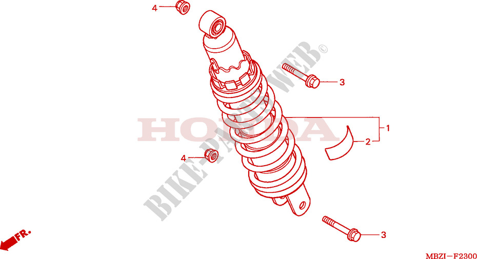 REAR SHOCK ABSORBER (CB600F2/F22) for Honda CB 600 F HORNET 2002