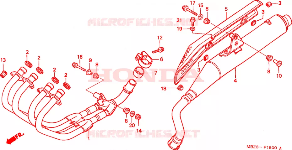 EXHAUST MUFFLER Honda MOTO 600 HORNET 1999  CB600FX