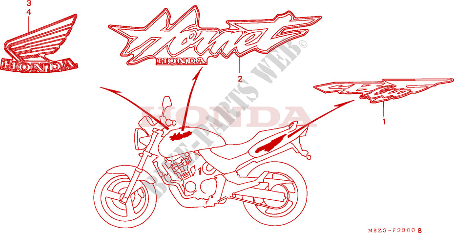 MARK (1) for Honda CB 600 F HORNET 50HP 2000