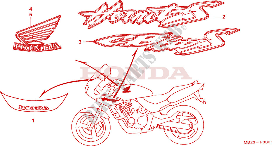 MARK (2) for Honda CB 600 S HORNET 2002
