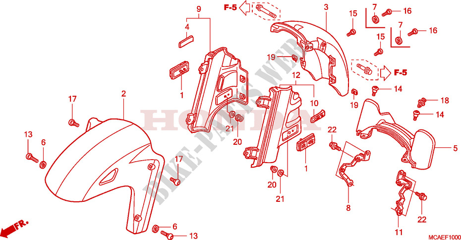 FRONT FENDER for Honda GL 1800 GOLD WING ABS 2009