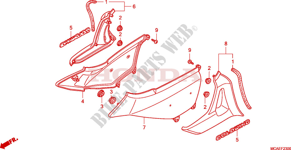 SIDE COVERS for Honda GL 1800 GOLD WING ABS AIR BAG 2009