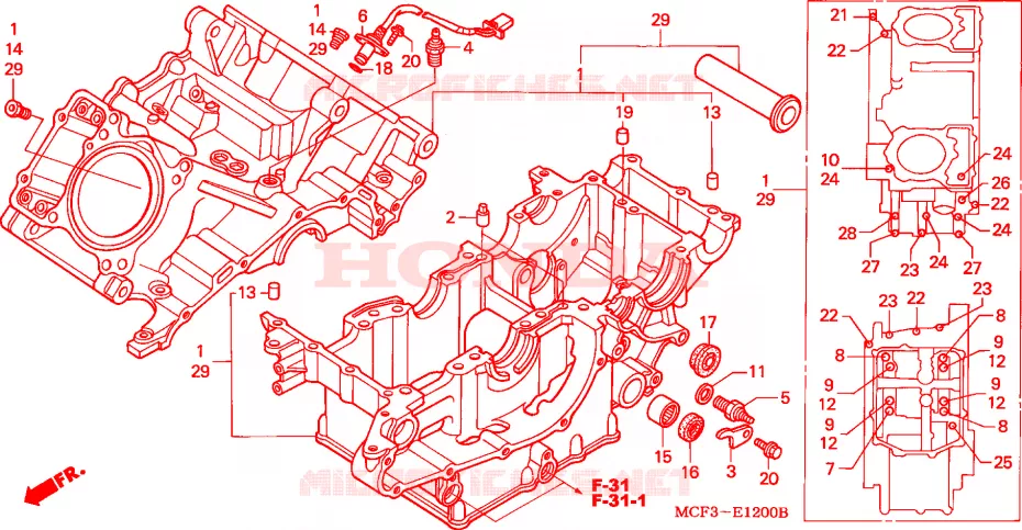 CRANKCASE Honda MOTO 1000 SP 2001  VTR1000SP1