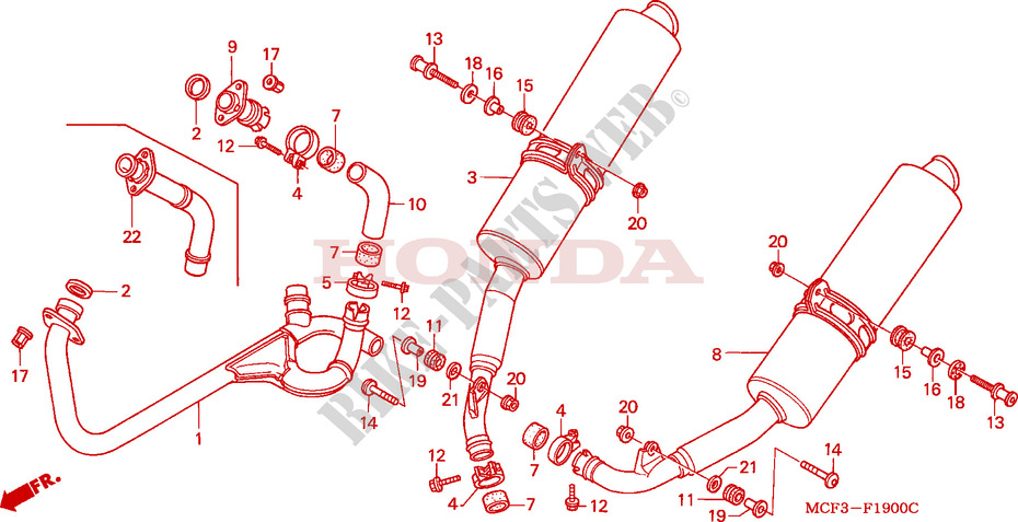 EXHAUST MUFFLER for Honda VTR 1000 SP2 100CV 2002
