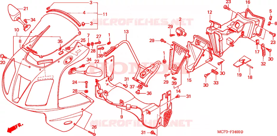 FRONT COWL Honda MOTO 1000 SP 2005  VTR1000SP5