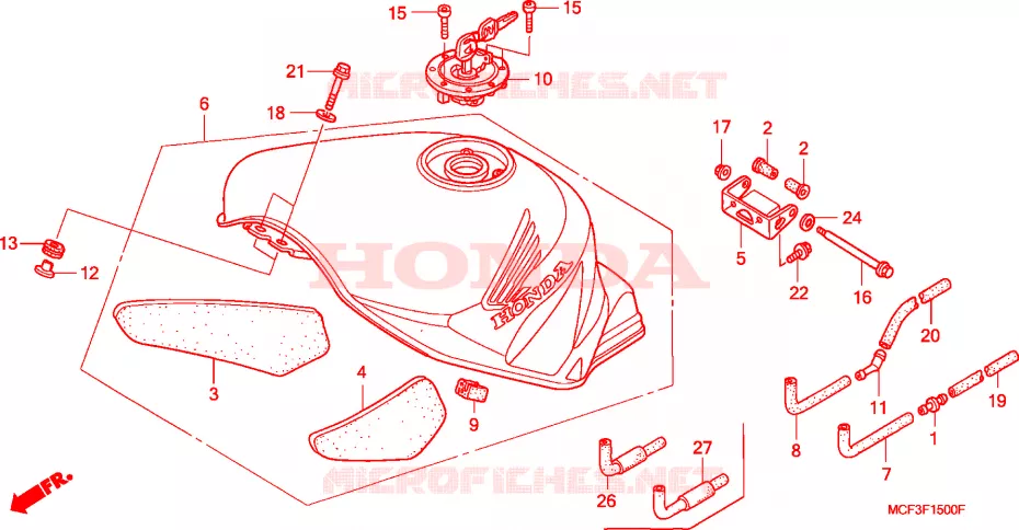 FUEL TANK Honda MOTO 1000 SP 2003  VTR1000SP3