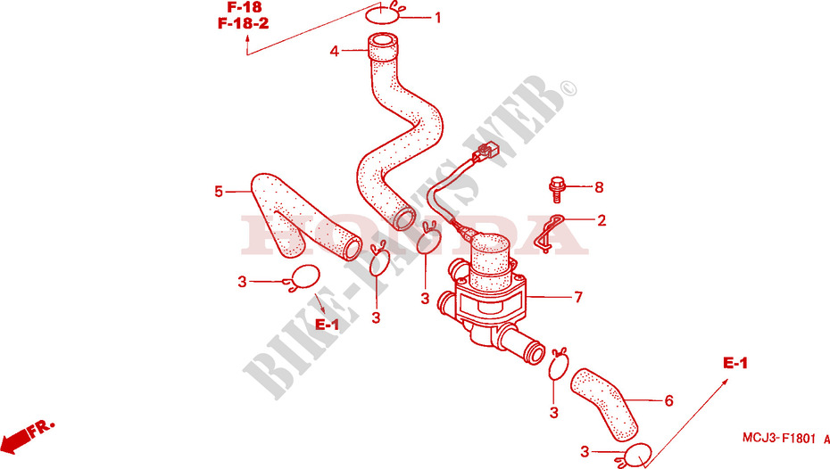 AIR INJECTION CONTROL VALVE for Honda CBR 954 FIREBLADE 2002