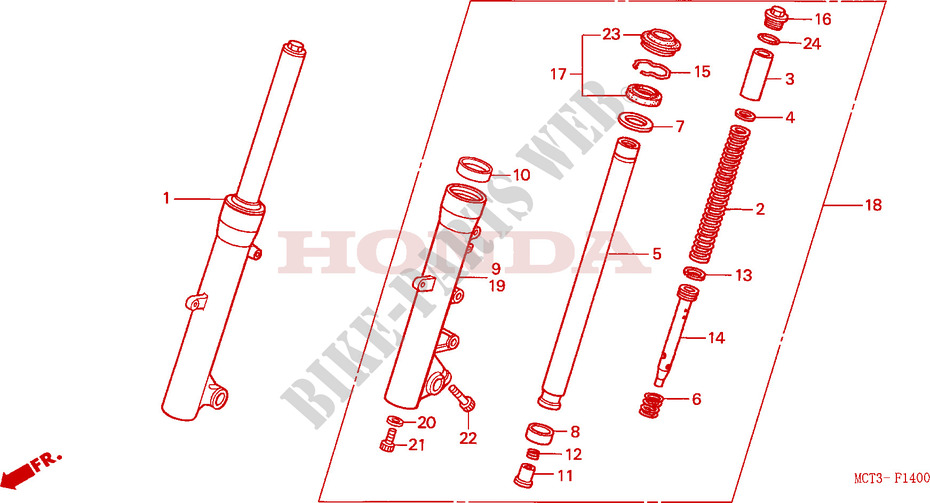 FRONT FORK for Honda SILVER WING 600 2001