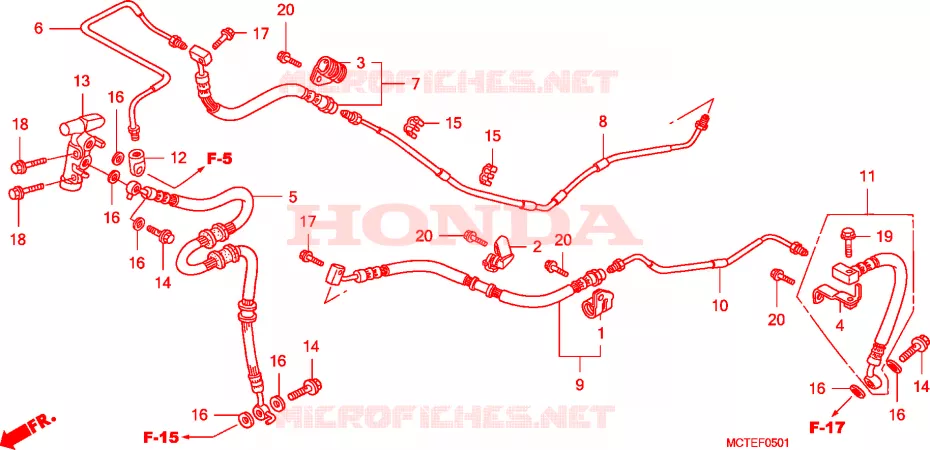 REAR BRAKE PIPE (FJS400D/FJS600D) Honda SCOOTER 600 SILVERWING 2006  FJS600D6