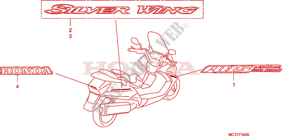 STICKERS for Honda SILVER WING 400 2006