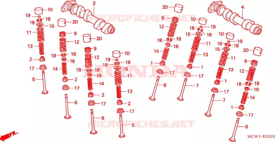 CAMSHAFT (REAR) Honda MOTO 800 VFR 2005  VFR8005