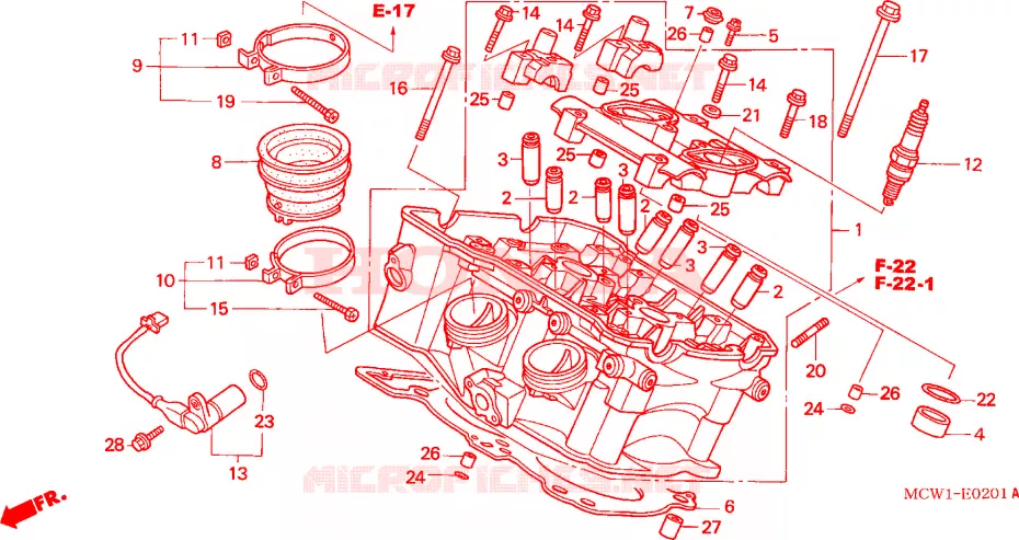 CYLINDER HEAD (REAR) Honda MOTO 800 VFR 2003  VFR800A3_A
