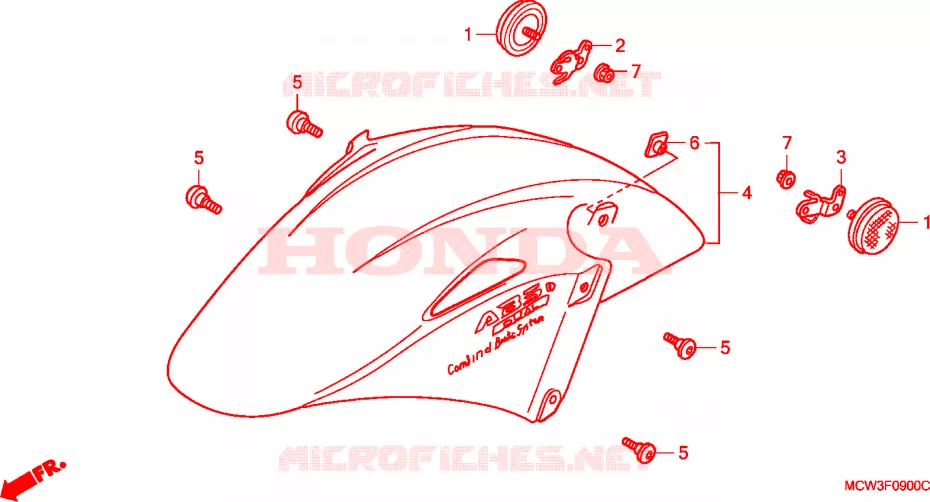 FRONT FENDER Honda MOTO 800 VFR 2005  VFR800A5