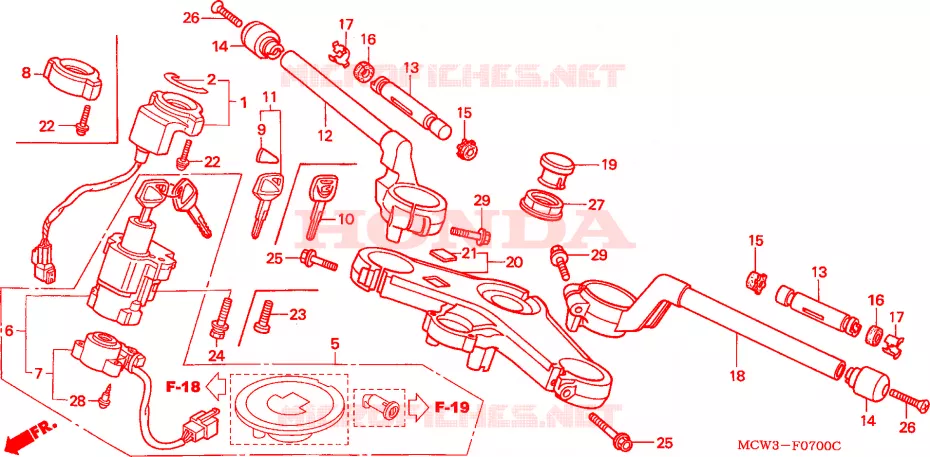 HANDLEBAR Honda MOTO 800 VFR 2003  VFR800A2